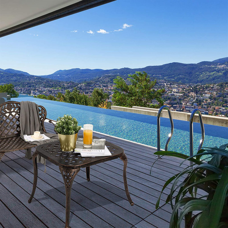 Charlton Home® Chrystan Metal Outdoor Side Table Wayfair